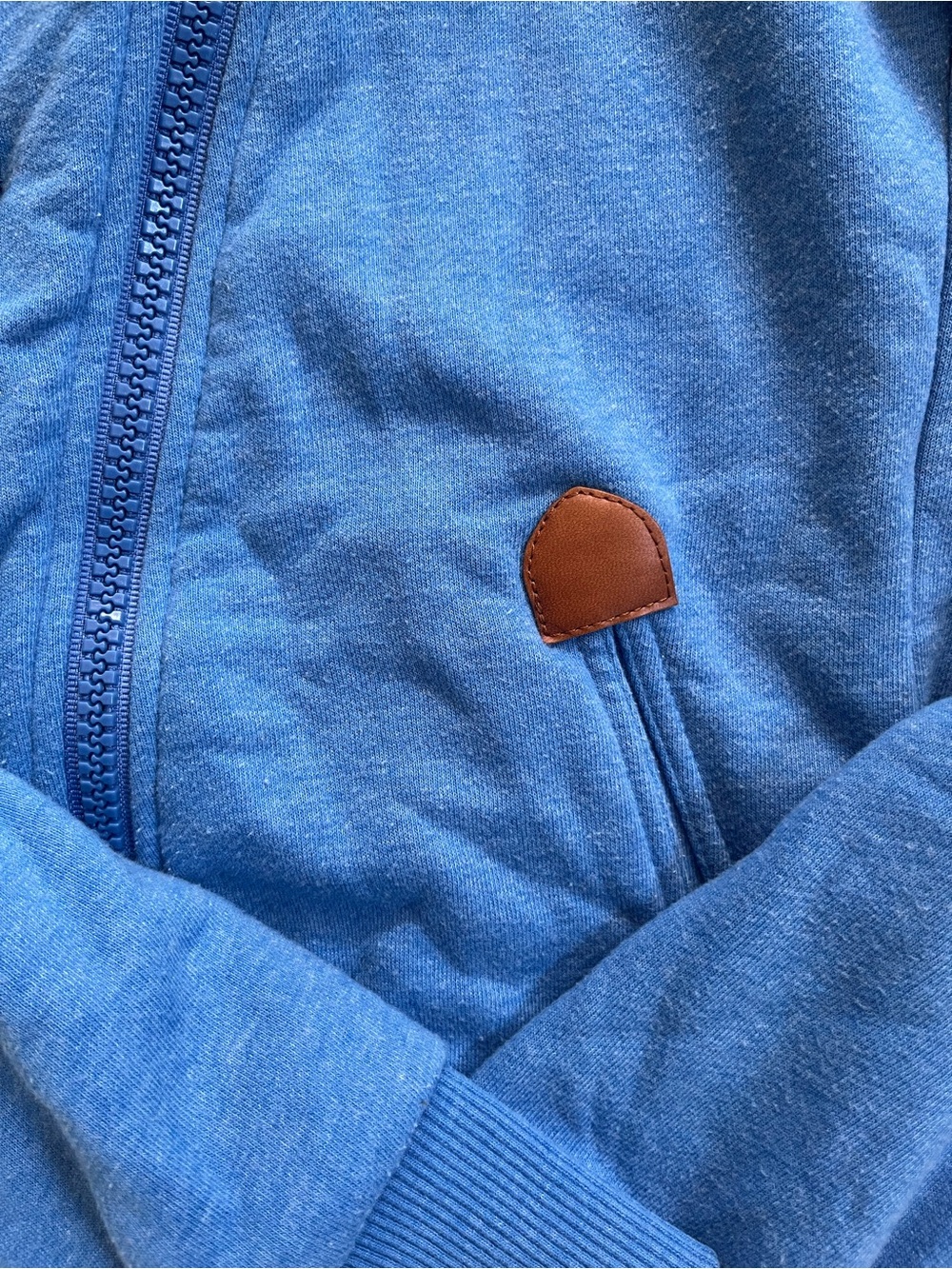 Wanakome Athena Colbalt Blue Asymmetrical Full Zip Cowl Neck Longline Hoodie - Picture 8 of 13